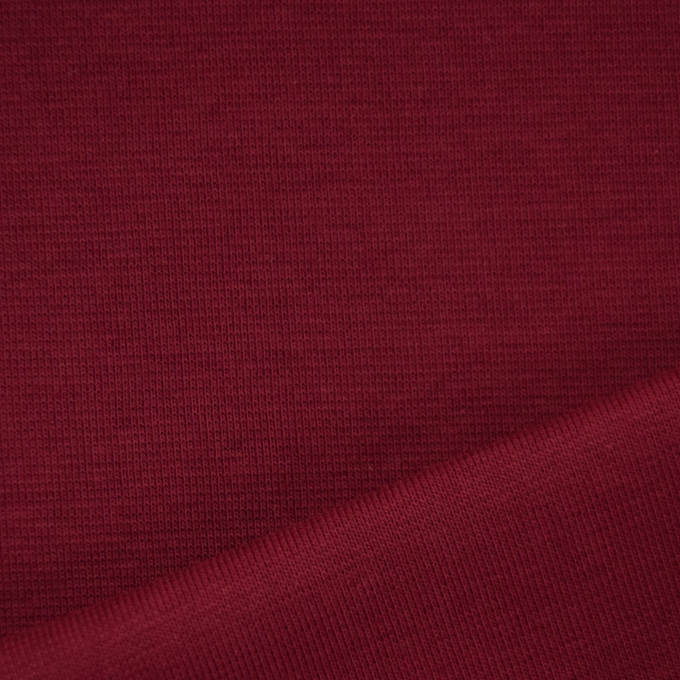 Tissu bord-côte jersey tubulaire lisse, bordeaux