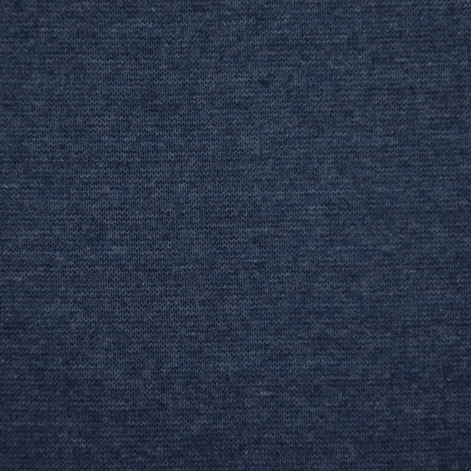 Tissu bord-côte jersey tubulaire recyclé, bleu denim chiné