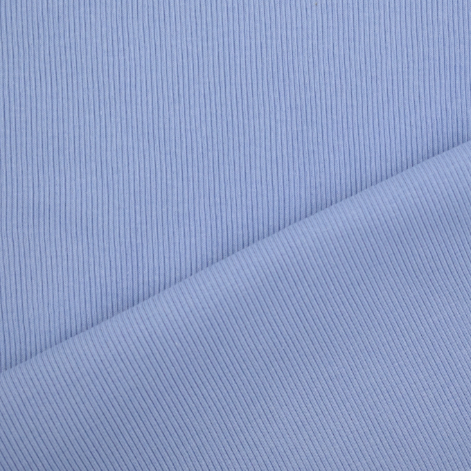 Tissu bord-côte jersey tubulaire côtelé Fibre Mood, bleu ciel