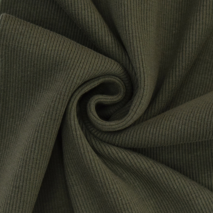 Bündchenstoff gerippt khaki