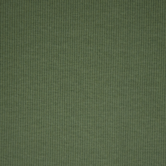 Tissu bord-côte jersey tubulaire côtelé, vert moyen