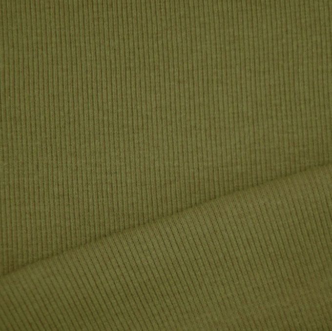 Bündchenstoff gerippt, olivgrün