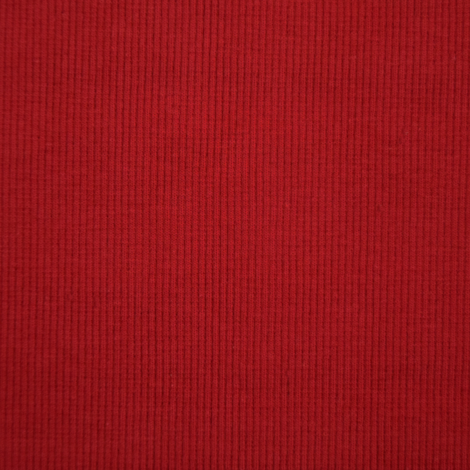 Tissu bord-côte jersey tubulaire côtelé, rouge
