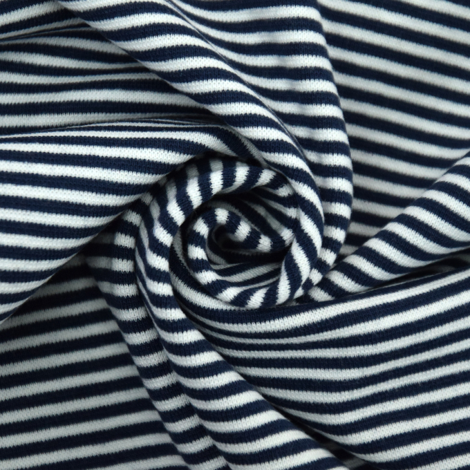 Boordstof little stripe love, marineblauw - wit