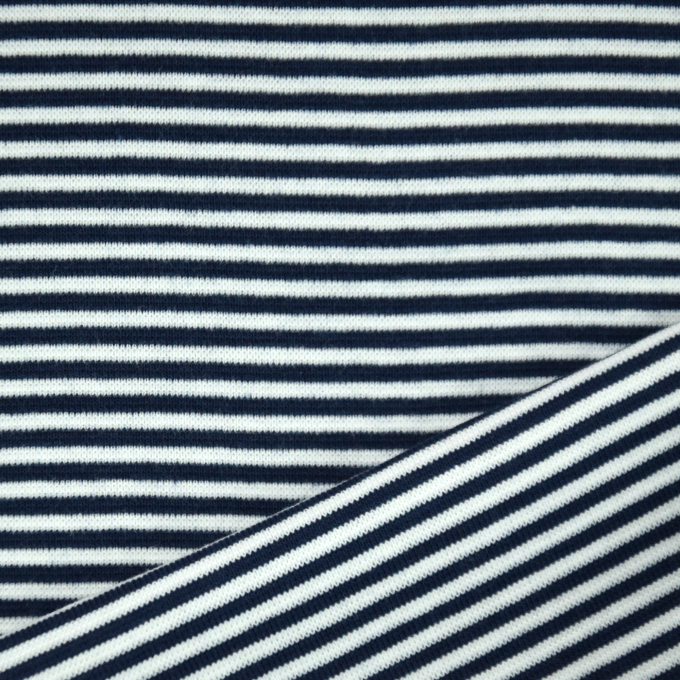 Boordstof little stripe love, marineblauw - wit