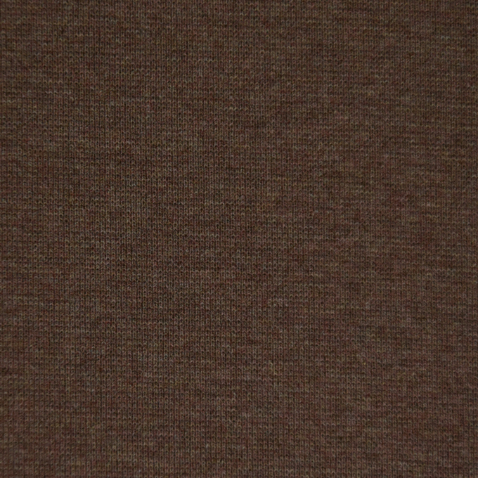 Tissu bord-côte jersey tubulaire lisse, marron chiné