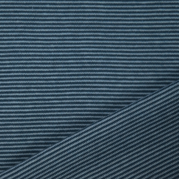 Tissu bord-côte jersey tubulaire à rayures (mini) Amour, bleu- bleu foncé