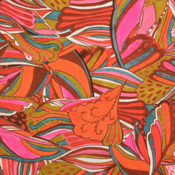 Canvas Leaves, terracotta