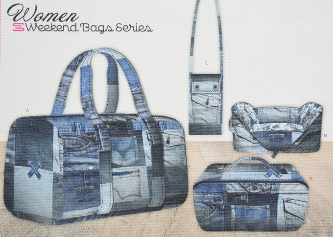 Canvas paneel Weekend Bag Series Jeans Couture 150 x 200 cm