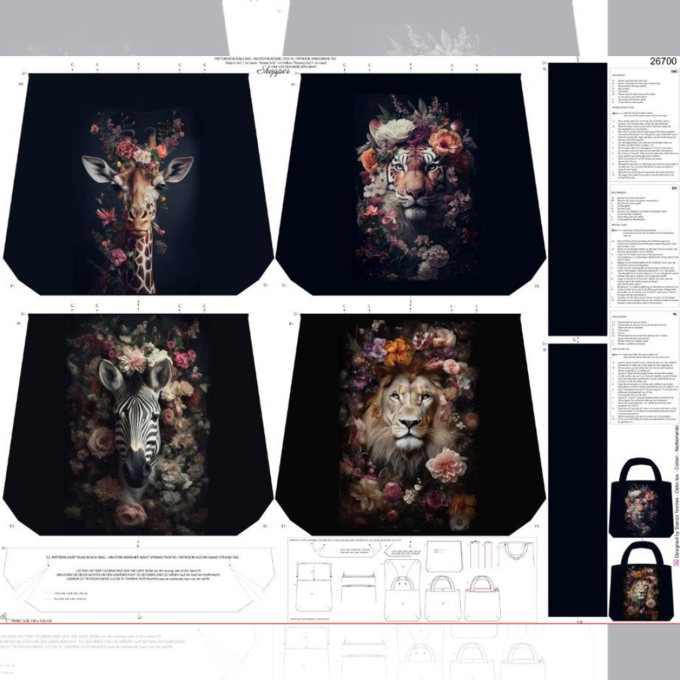 Canvas Taschenpanel Gorgeous Wildlife 125 x 150 cm