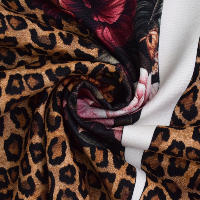 Canvas Taschenpanel Leopard 125 x 150 cm