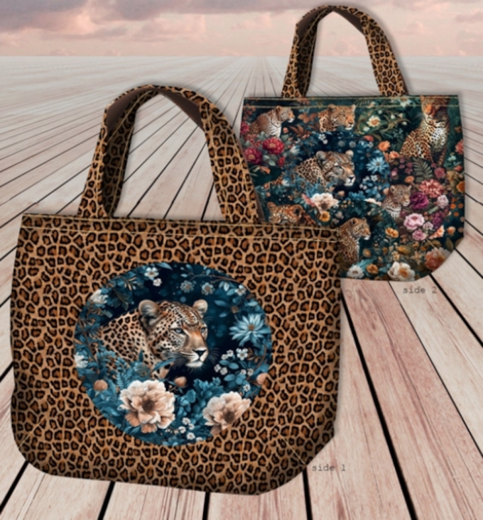 Canvas Taschenpanel Leopard 125 x 150 cm