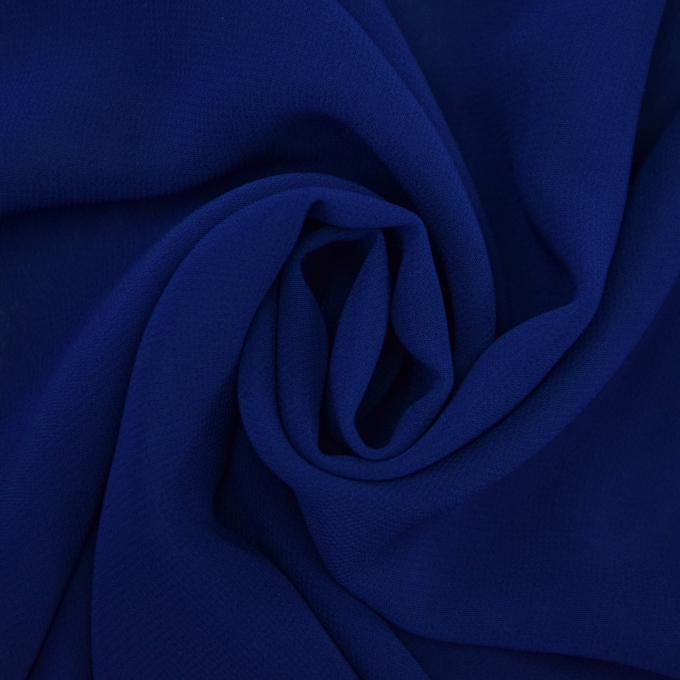 Tissu mousseline chiffon uni, bleu royal