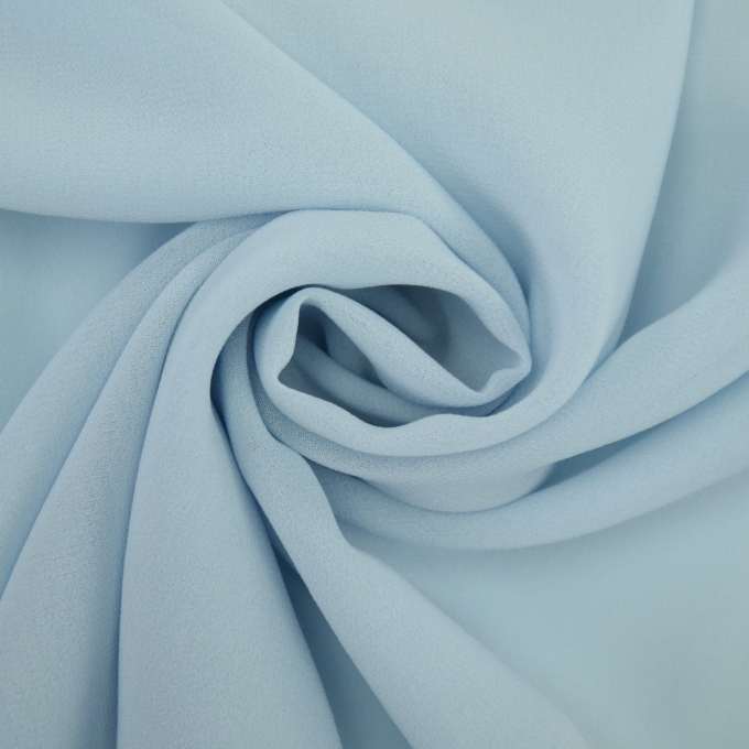 Tissu mousseline chiffon uni, bleu ciel