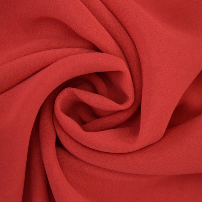 Tissu mousseline chiffon uni, corail