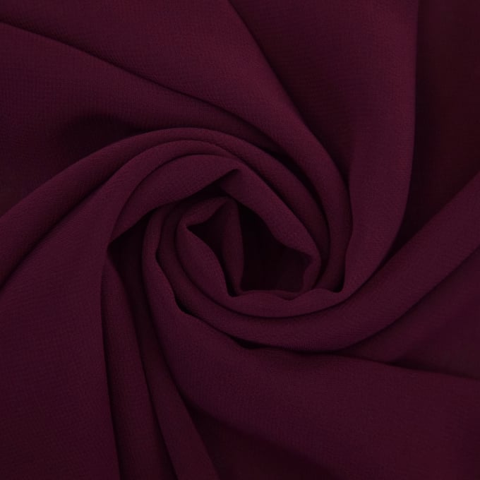 Tissu mousseline chiffon uni, prune