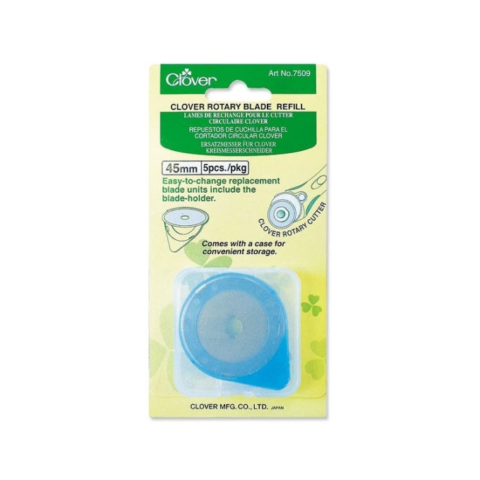 5 Lames de rechange Clover pour cutter rotatif Ø 45 mm