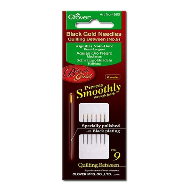 Clover Black Gold Hand Sewing Needles Nr. 9 Fabrics Hemmers