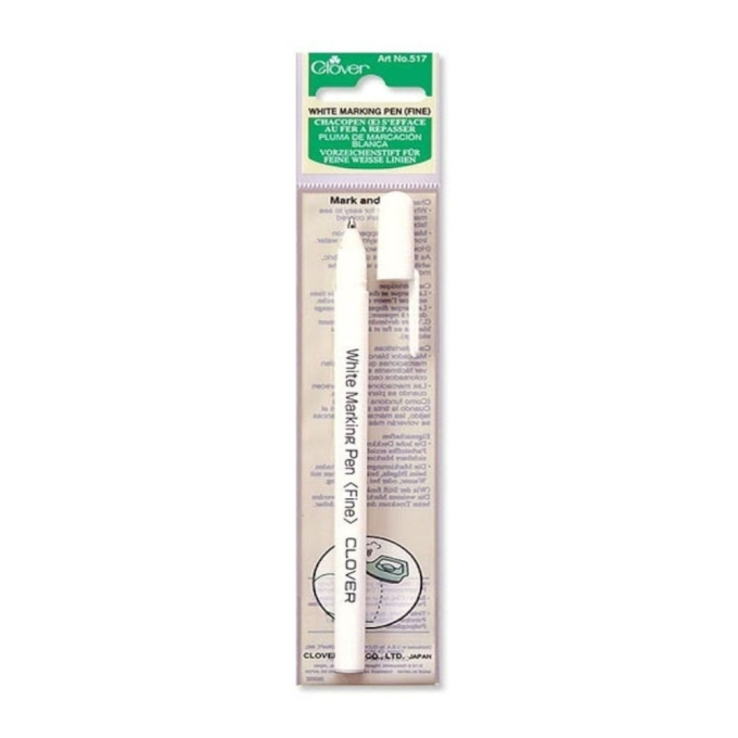 Stylo pour tissu fin effaçable au fer, blanc