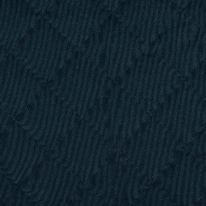 Tissu velours côtelé matelassé, bleu marine