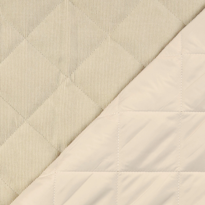 Quilted corduroy fabric, natural