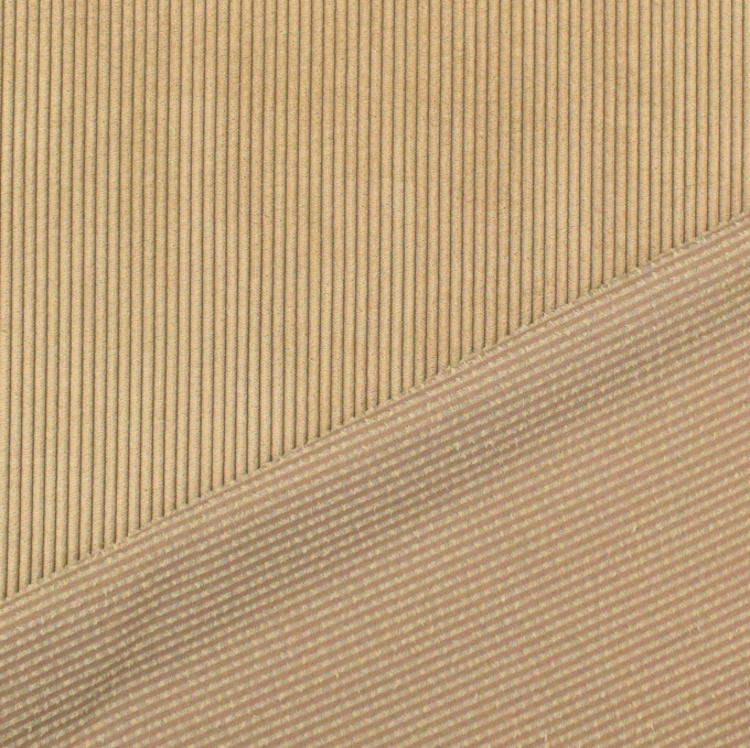 Tissu velours côtelé uni à grosses côtes, beige