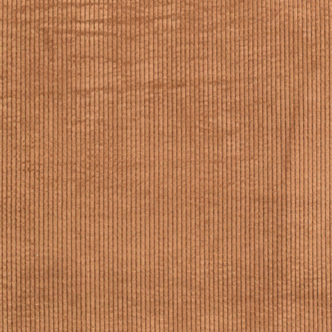 Tissu velours côtelé uni à grosses côtes, marron
