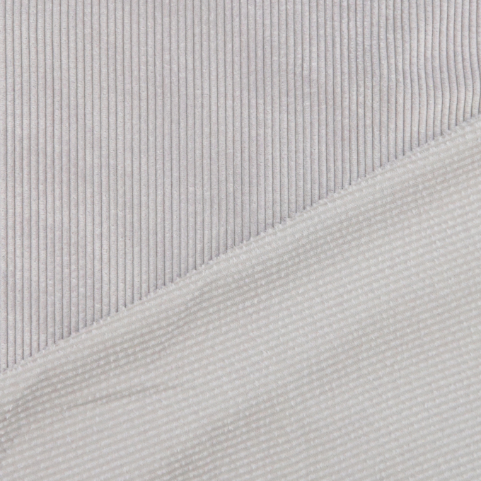 Tissu velours côtelé uni à grosses côtes, gris