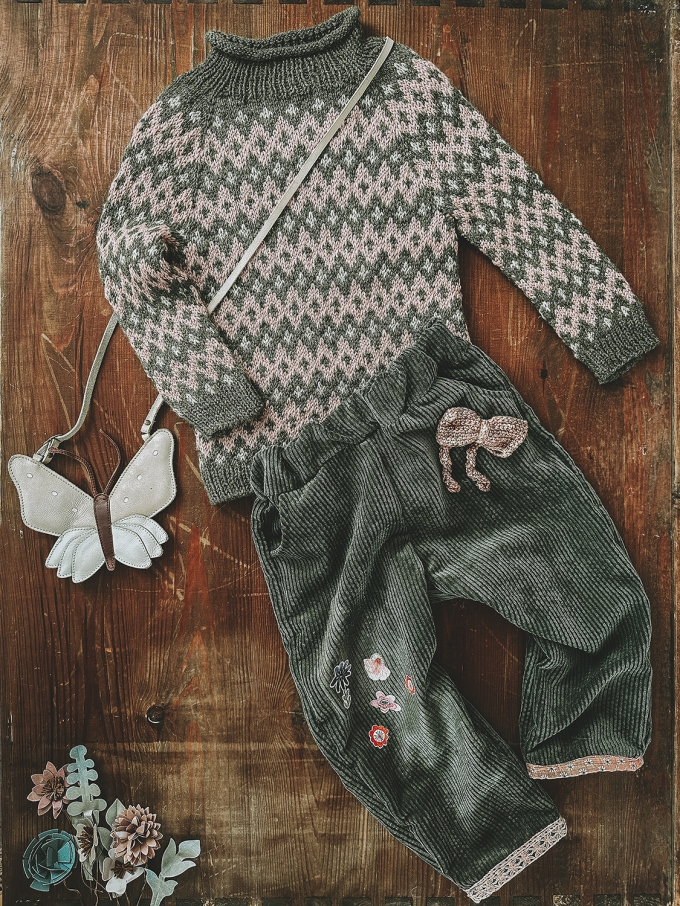 Corduroy effen, mosgroen