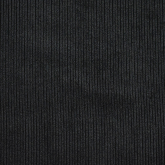 Tissu velours côtelé uni à grosses côtes, noir