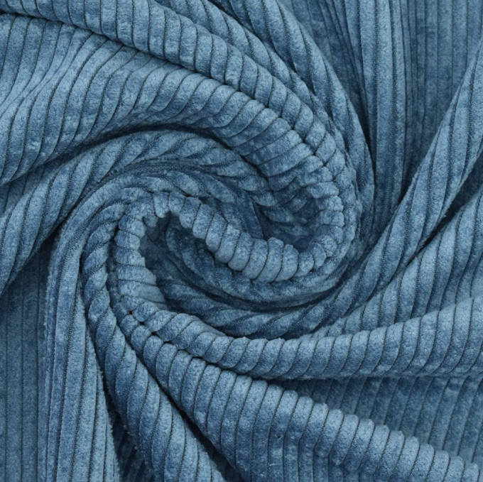 Corduroy effen, duivenblauw