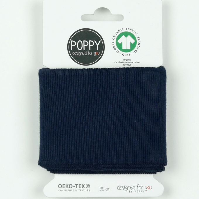 Cuff fabric Uni, navy blue
