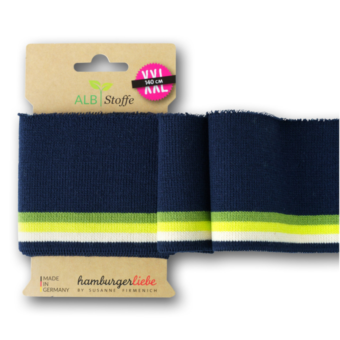 Cuff me College Albstofe Hamburger Liebe Only you XXL, marineblauw-lichtgroen
