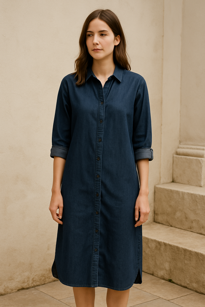 Cupro twill Pia, dark blue