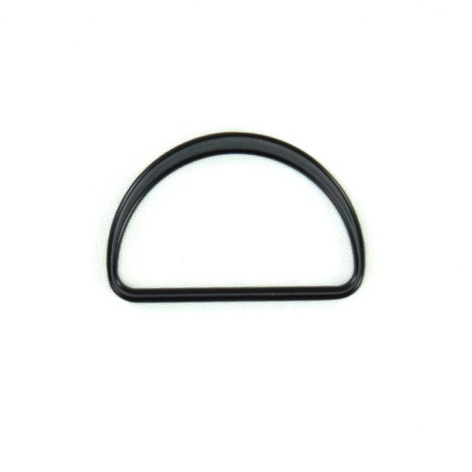 Boucle anneau demi rond en métal, 25 mm, noir mat