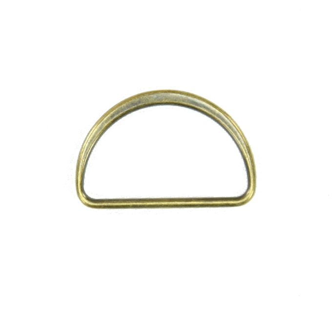 Boucle anneau demi rond en métal, 40 mm, laiton antique brossé