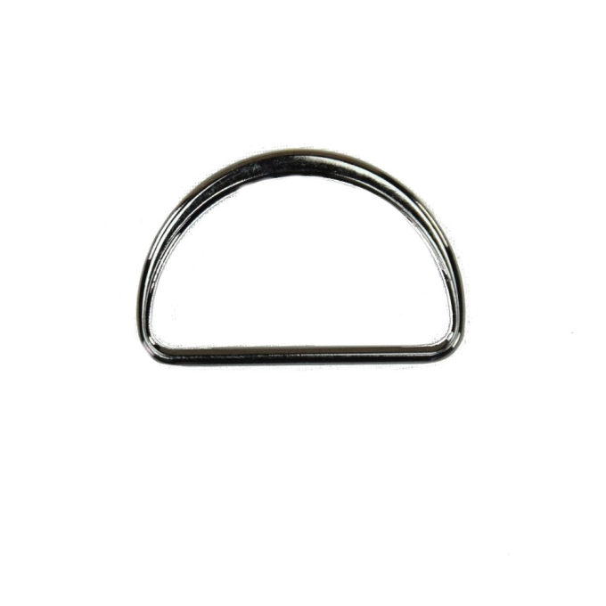 Boucle anneau demi rond en métal, 40 mm, anthracite brillant