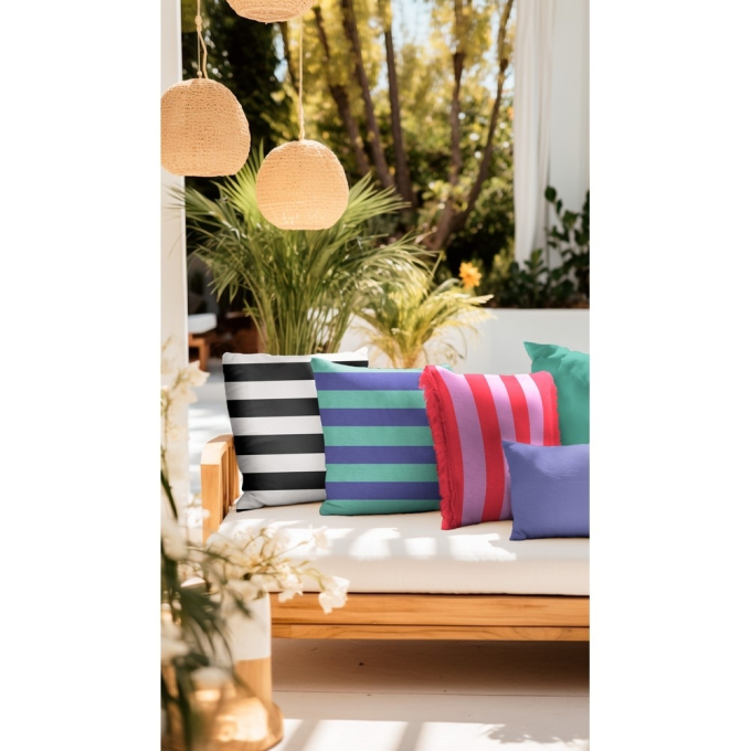Decoratiestof Canvas blokstrepen, rood