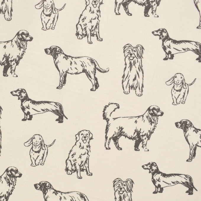 Decoratiestof Canvas Dogs, gebroken wit