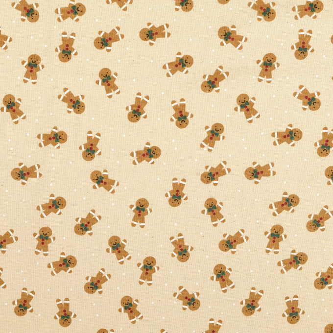 Decoration fabric gingerbread man, natural