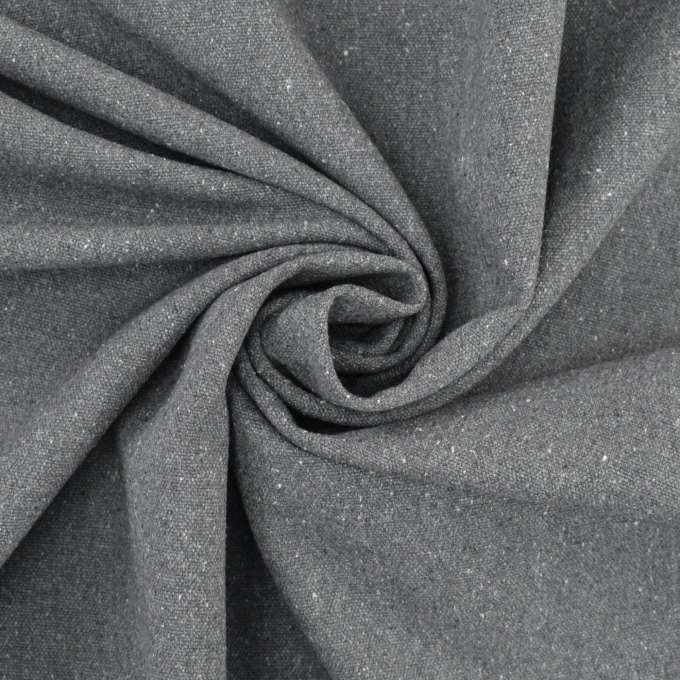 Tissu déco toile canvas, gris foncé chiné