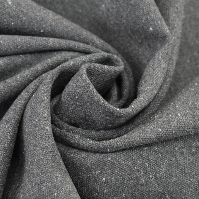 Tissu déco toile canvas, gris foncé chiné