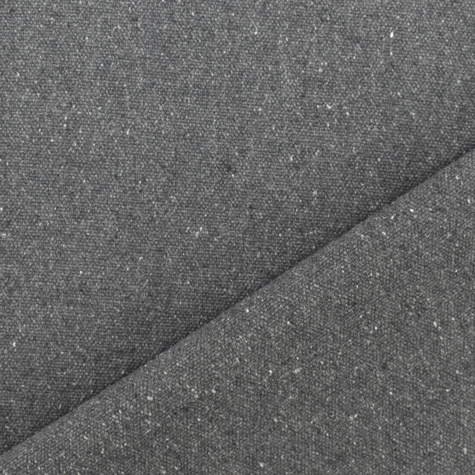 Tissu déco toile canvas, gris foncé chiné