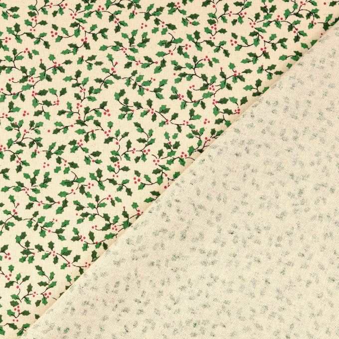 Tissu déco toile canvas Noël Gui , naturel