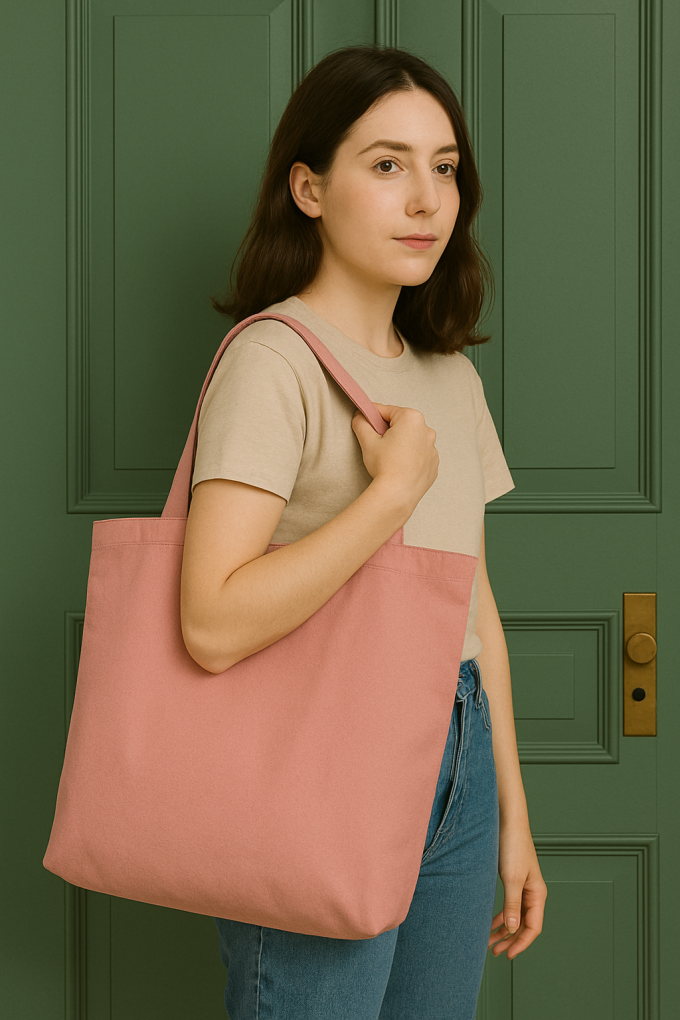 Tissu déco toile canvas uni, vieux rose millennial