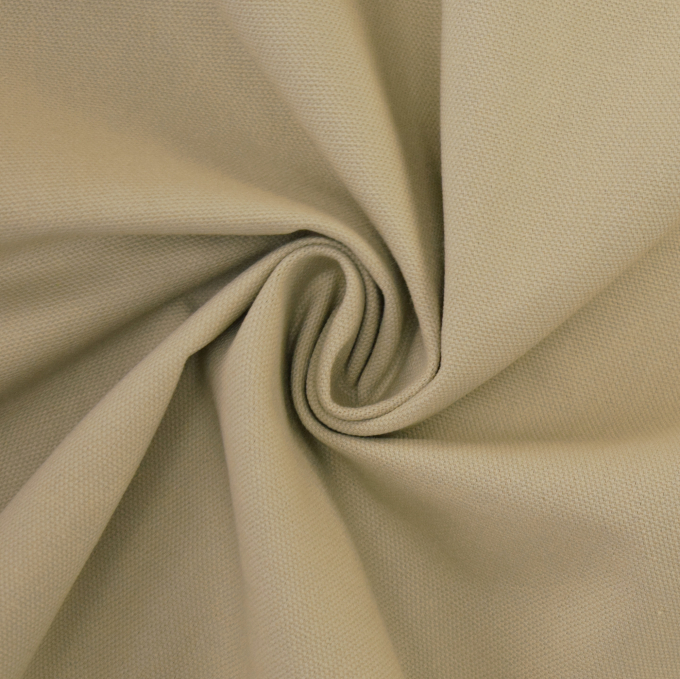 Tissu déco toile canvas uni, beige foncé