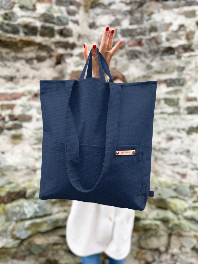 Decoratiestof Canvas uni, donkerblauw