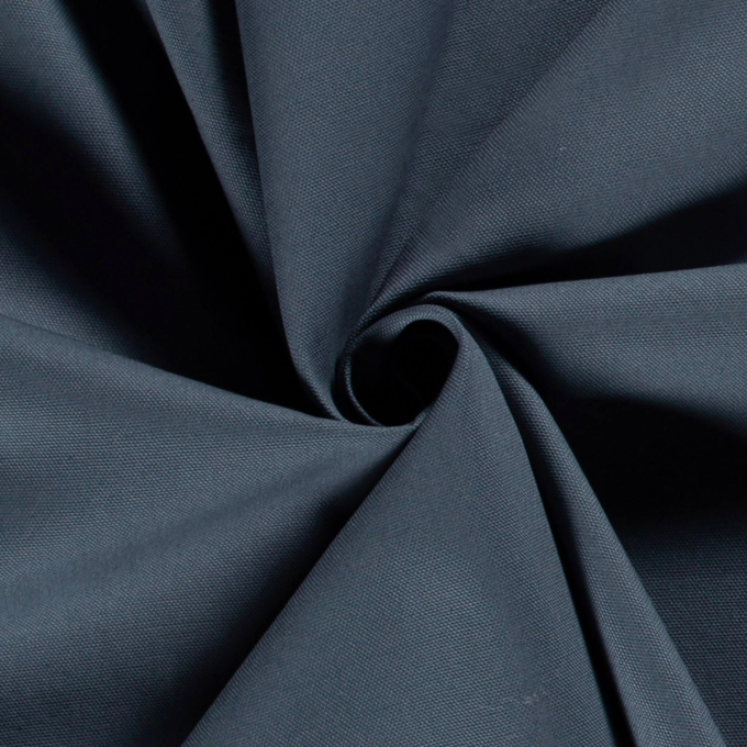 Tissu déco toile canvas uni, bleu denim