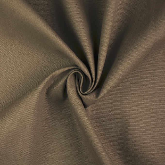 Tissu déco toile canvas uni, boue