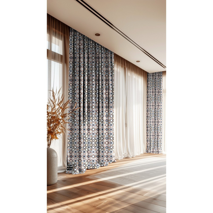 Decoratiestof Gobelin Geo Dots, crèmekleurig